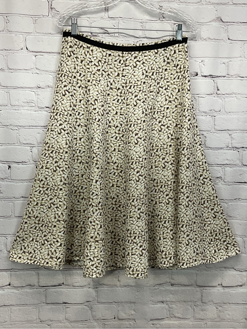 Christopher & Banks Skirt Women's Size 6 Brown/Tan A-Line Business Casual Travel